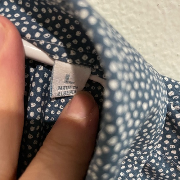 Men’s Culturata blue ditzy print button down. Contemporary fit Size L - Picture 3 of 6